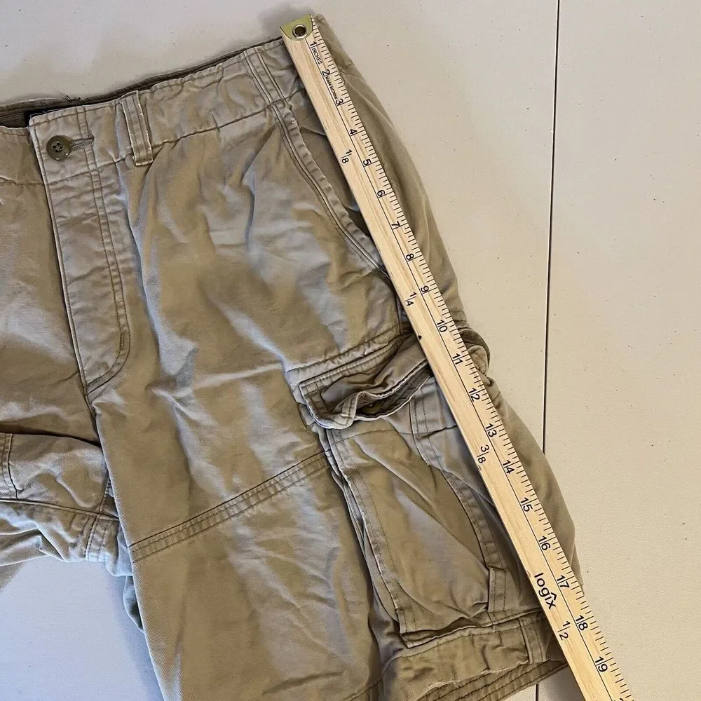 Abercrombie & Fitch Brown Thick Cotton Cargo Shorts Mens 32 Casual Military - Picture 10 of 10